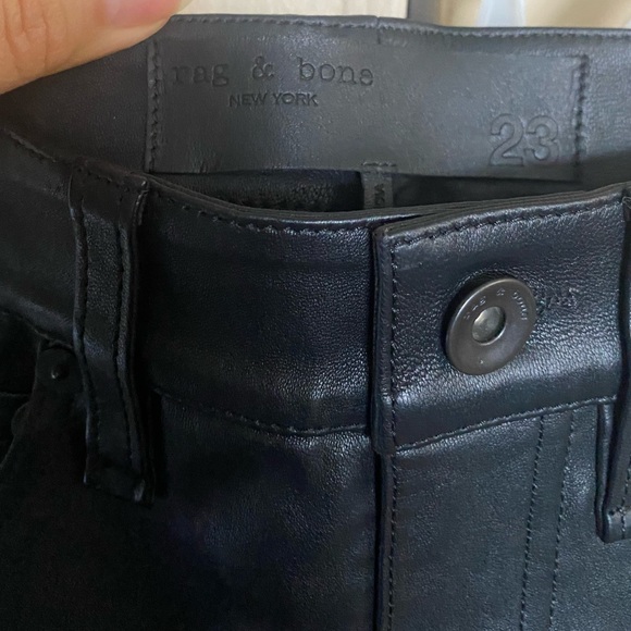 NWT Rag & Bone Nina High-Rise Skinny Black Leather Pants
size 23 - Picture 17 of 17